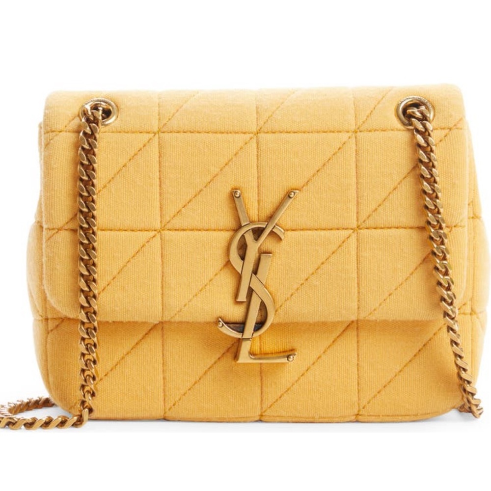 Saint Laurent Mini Jamie Lock Baguette Wool Shoulder Bag